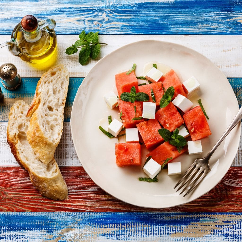 Watermeloen Feta Salade