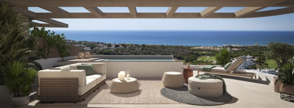 Luxury apartments and penthouses at ARUNA, Cabopino, on Cabopino Golf with sea views and premium amenities. Presented by Ikzoekuwhuisinspanje.nl